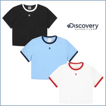 디스커버리 DWRS97043 우먼스 크롭 링거 반팔 티셔츠 여름 반팔 티셔츠 (정상가 49000원)