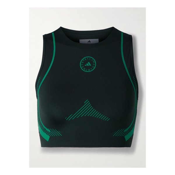 바이스텔라매카트니 프린트 스트레치  스포츠 브라 포레스트 그린 46376663162951393