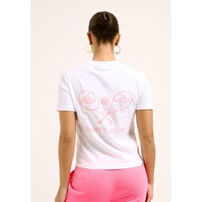 쥬시 꾸뛰르 THE TENNIS GIRLFRIEND - 프린트 티셔츠 흰색 핑크 7271463