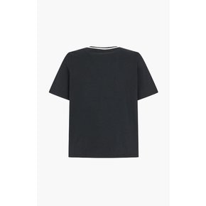 [LINE 라인] (N689) 배색 네크라인 티셔츠 (NWTSOE0200)