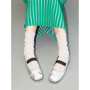 Lumi Ballet Flats Leather Silver