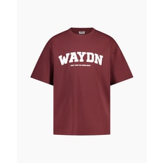 라운딩 로고 오버핏 반팔 레드