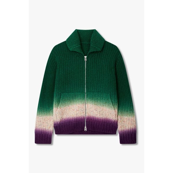 남성 가먼트다잉 울 니트 가디건 6425331106000