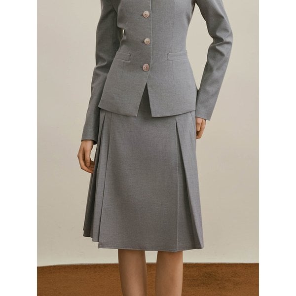 YY_Contrast waist skirt