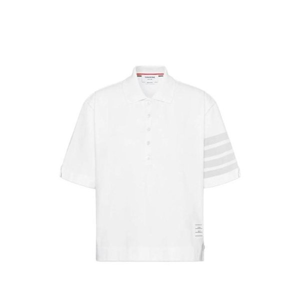 26SS 톰브라운 폴로 티셔츠 FJP128A J0253 100 WHITE DOM
