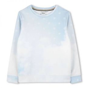BOSS Kidswear 올오버 로고 프린트 스웨트 셔츠 사이즈 12 여성 J52025-887