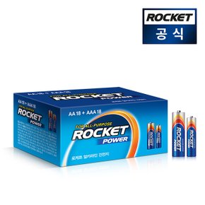 로케트 알카라인 건전지 AA 18개입 + AAA 18개입