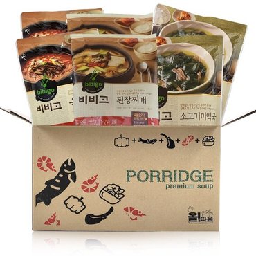  CJ 비비고 국탕류 선물기획세트 (육개장+된장찌개 +소고기미역국) 각2입, 총6입