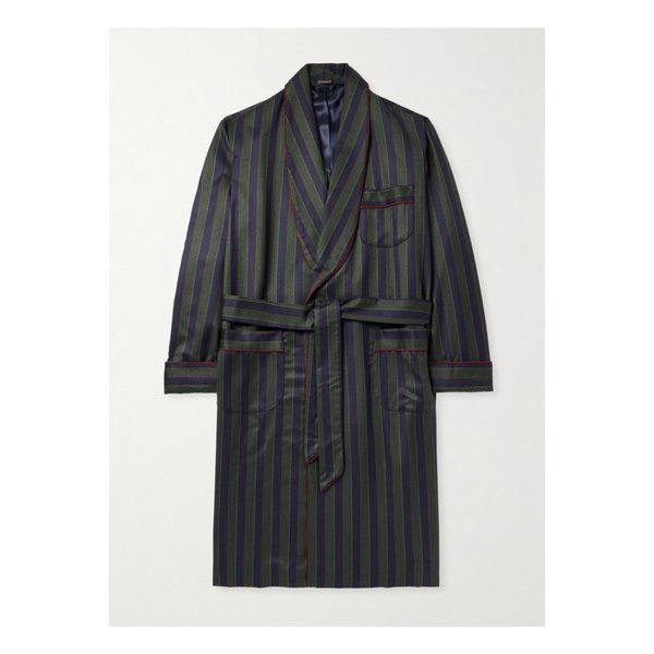 루비나찌 벨트 스트라이프 울 캐시미어 혼방 가운 그린 46376663163002649