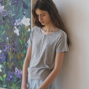 Modal raglan lace detail t-shirt [TISU06TS02]_Melange