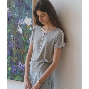 Modal raglan lace detail t-shirt [TISU06TS02]_Melange