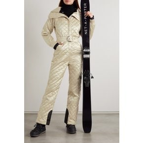 The Courmayeur Belted Quilted Ski Suit 화이트