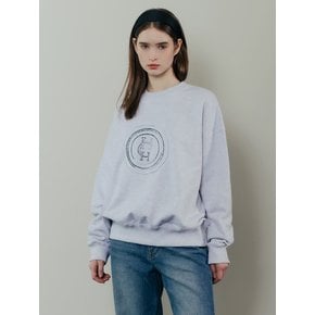 ROUND COMBINATION SWEATSHIRT_MELANGE GREY