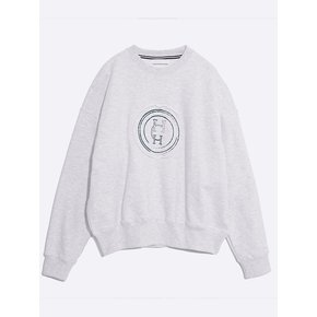 ROUND COMBINATION SWEATSHIRT_MELANGE GREY