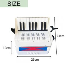 아코디언 17 키 8베이스 피아노 미니 아코디언 음악 연주 어린이 연습 화이트