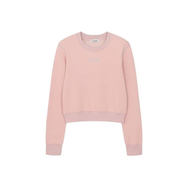 라운드넥 크롭 자수 맨투맨-U1F42JPO920