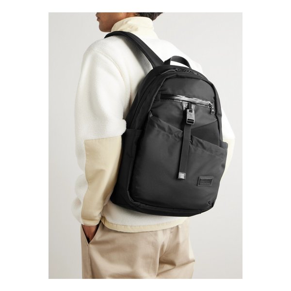 마스터피스 스크램블 가죽 트리밍 나일론 옥스포드 트윌 셸 백팩 46376663162969742