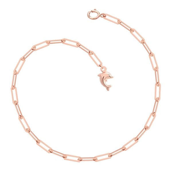 14K 돌고래 클립 팔찌 로즈골드 체인 금 팔찌