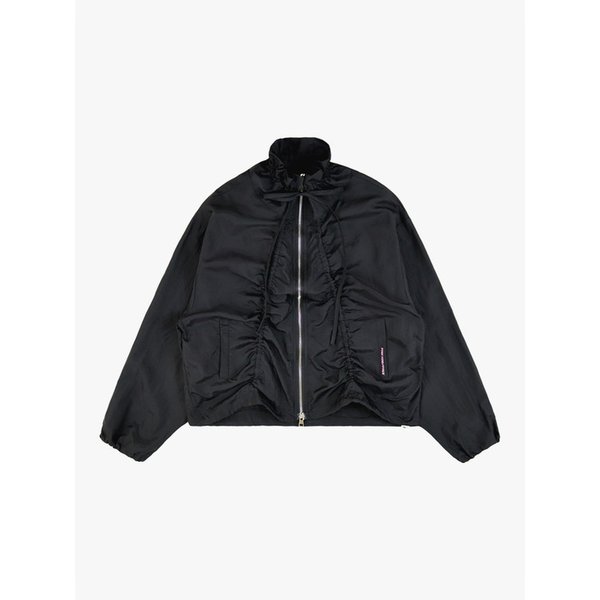 CANDY SHIRRING WIND JK_BLACK