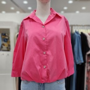 여성 셔츠형 남방 칠부 면 숏 블라우스DU4WRC0100