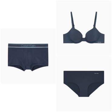 Calvin Klein Underwear (선물포장)CK 24FW 인비저블 브라+힙스터+토널로고 드로즈 커플 SET(QF7321-QF7941-NB4055-PPK)