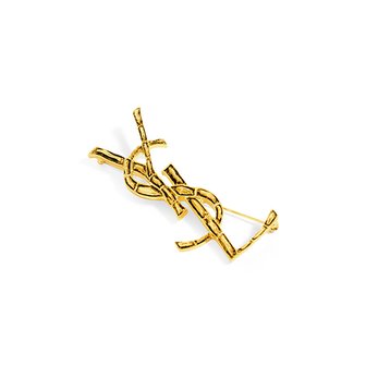 생로랑 470371 Y1500 8030 골드 오피움 YSL 크로커다일 브로치