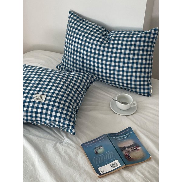 찰랑이는 소프트 코튼 체크 베개 쿠션 커버 (6size / 3color)
