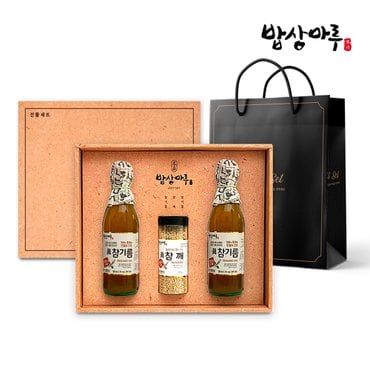 광천김 밥상마루 참기름+참깨+쇼핑백 선물세트