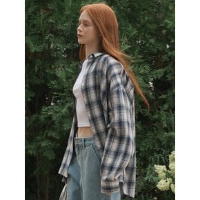 Oversized checkered shirt Blue