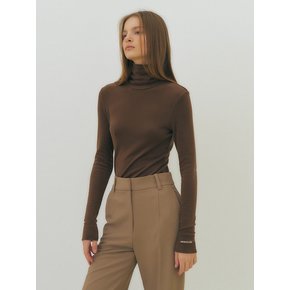 HEROINE roll-neck jersey top (brown)