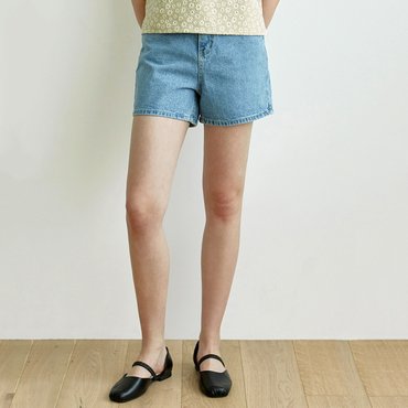 얀13 WASHING DENIM SHORTS_BLUE