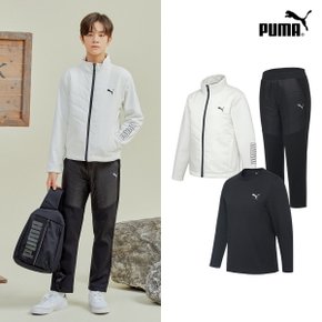 [PUMA] NEW 푸마키즈 주니어 패딩 트레이닝 3종세트 남아 화이트