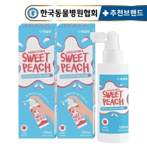 강아지 뿌리는 치약 구강 청결제 덴탈 스프레이 125ml 2개 복숭아향 구취 치석 입냄새 제거