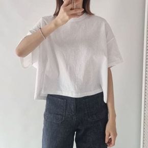 베이직 라운드박스 반팔크롭티셔츠 여성데일리 빅사이즈 오버핏 레이어드 봄가.._P387330373