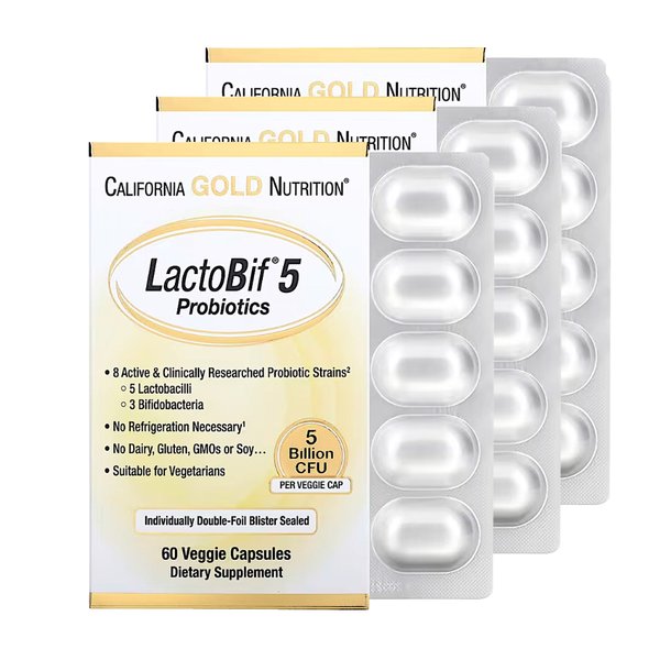 캘리포니아골드뉴트리션 CGN 유산균 50억 LactoBif Probiotics 50 Billion CFU 60캡슐 3개