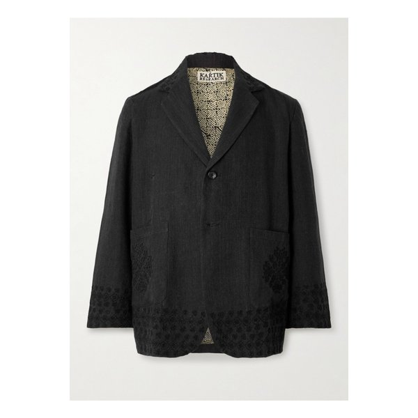 카틱 리서치 카수티 자수 울 리넨 혼방 블레이저 블랙 46376663162897230