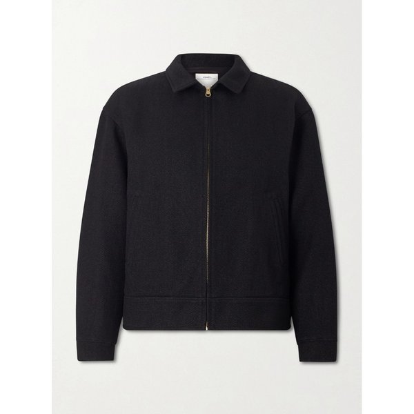 스트라토 가죽 트리밍 리넨 울 블렌드 트윌 재킷 46376663162933424