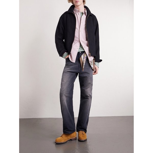 스트라토 가죽 트리밍 리넨 울 블렌드 트윌 재킷 46376663162933424