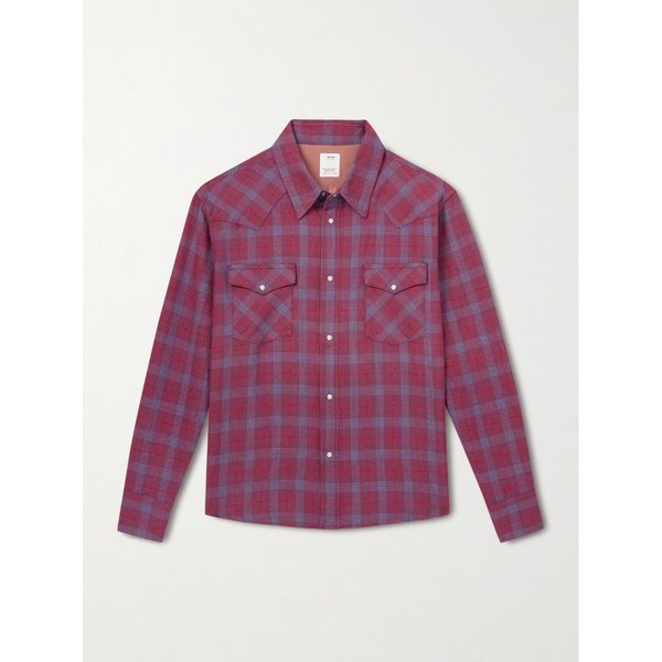 포 코너스 체크 울 리넨 블렌드 셔츠 46376663162872034