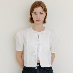 써니 리본 블라우스_화이트 / SUNNY RIBBON BLOUSE_WHITE