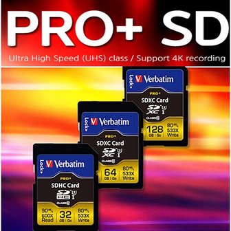 버바팀 SDXC Class10 Pro+ UHS-I U3 128GB/메모리카드/128G/블랙박스/카메라 메모리카드