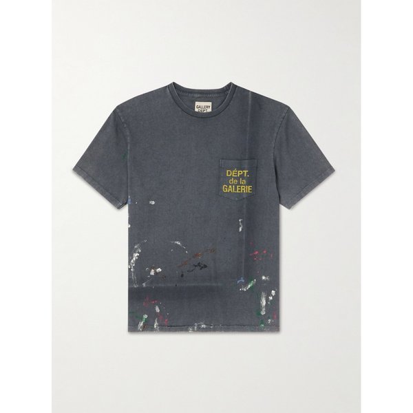 로고 프린트 페인트 스플래터 코튼 저지 티셔츠 46376663162936132