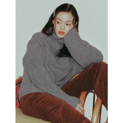 [KNIT] Cashmere-blend Turtleneck Pullover _ 4color