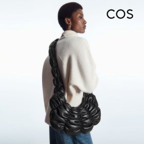 COS 코스 구름백 리플 Leather 가죽 크로스백 가방 블랙