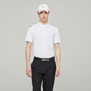 BOSS [BOSS GOLF] 남성 골프 시그니처 컬러 포인트 반팔 폴로 셔츠 화이트(BIMTM220901)