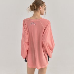 Blush Raglan Stitch Long Sleeve Tee_Orange