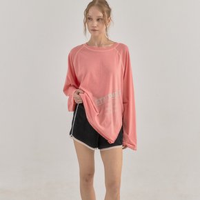 Blush Raglan Stitch Long Sleeve Tee_Orange