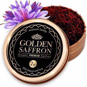 골든 사프란 사프론 향신료 스레드 그레이드1 Golden Saffron 2g 2개