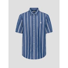 24SS 데님라이크 볼드 스트라이프 반소매 셔츠 - 네이비(BC4465O99R)