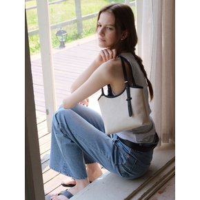 90 Veneta Bag Small Canvas Black Combi